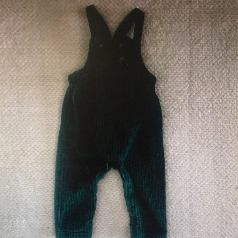 Kids Green Corduroy Overalls